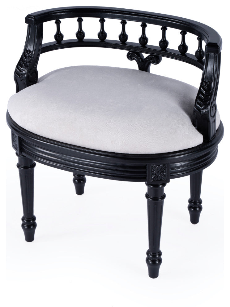 Butler Hathaway Vanity Seat, Black Licorice