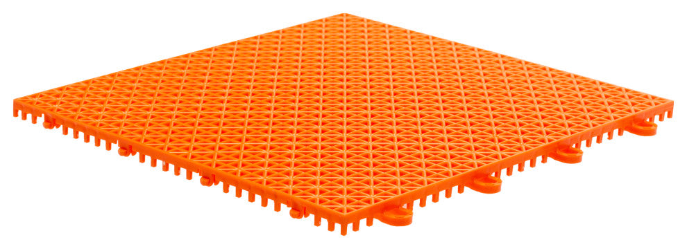 Quix 12" x 12" Interlocking Floor Tiles, 9 Pack, Fire Orange