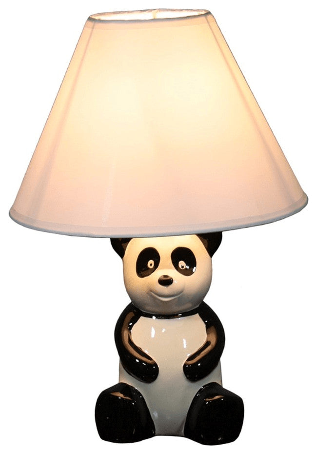 14ï¿½ Panda Ceramic Table Lamp With White Shade