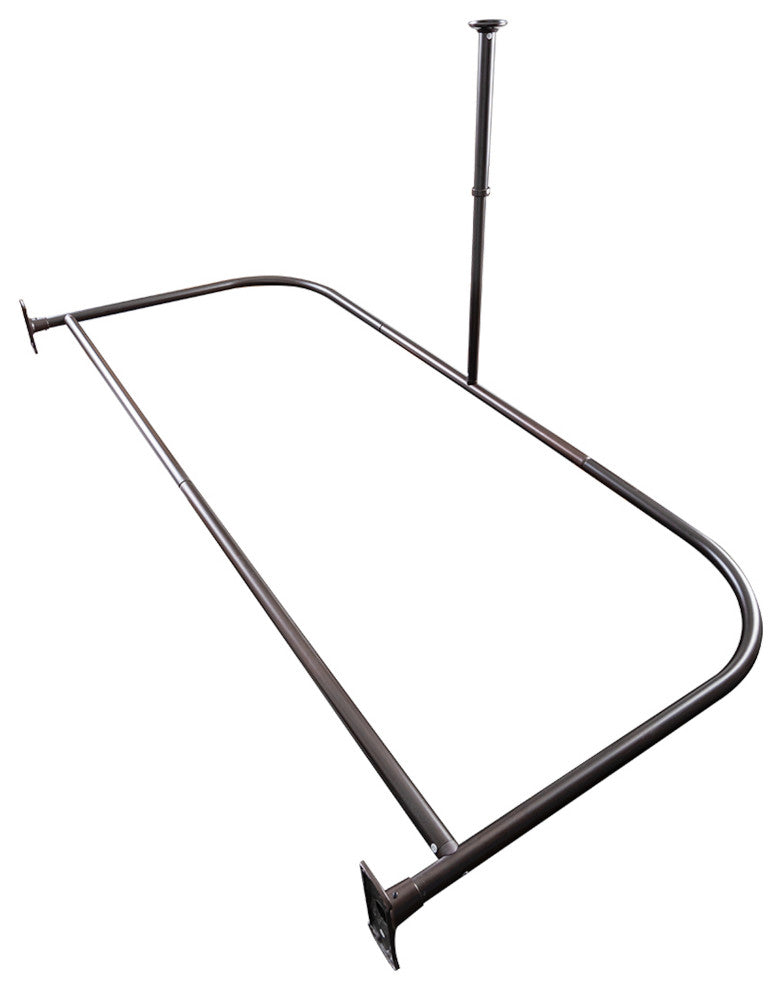 Utopia Alley Aluminum Shower Curtain Rods 60" Large Size by 25", Oil Rubbed Bronze