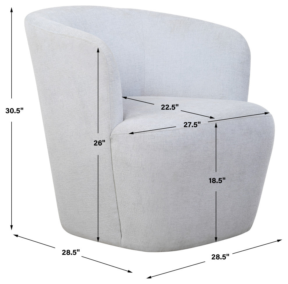 Uttermost Mist Barrel Swivel Chair