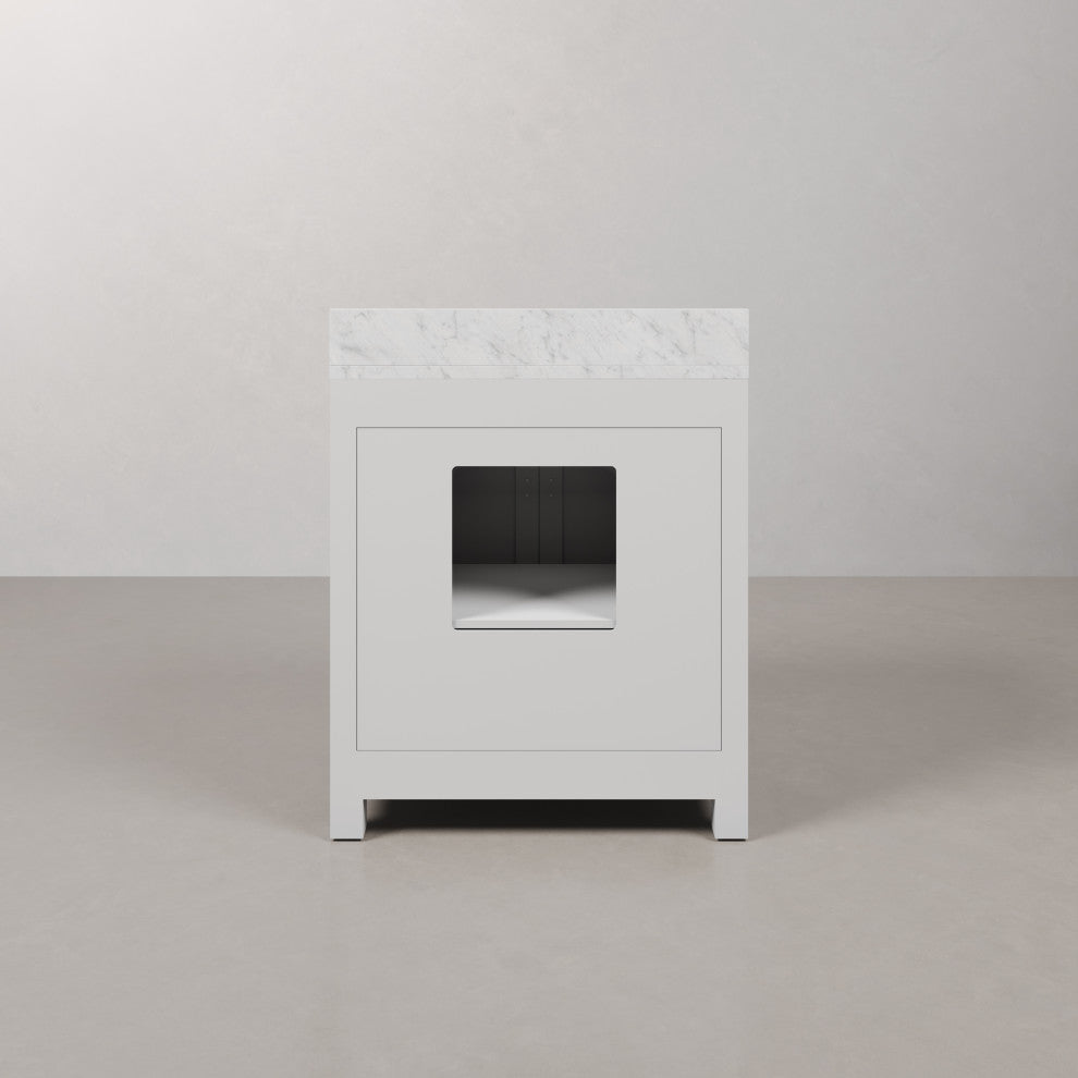 Madison Pure White Bathroom Vanity, 30", No Mirror, One Faucet