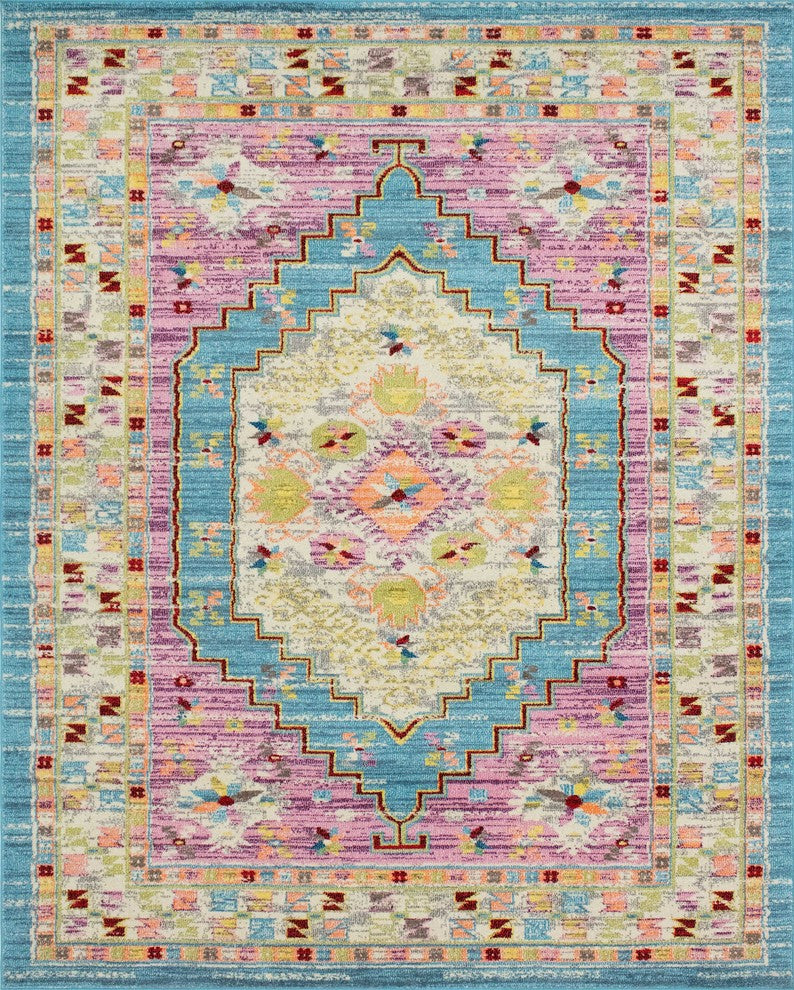 Noori Rug Distressed Hester Blue/Purple Runner