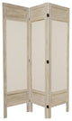 5 1/2' Tall Solid Frame Fabric Room Divider, Burnt White, 3 Panel