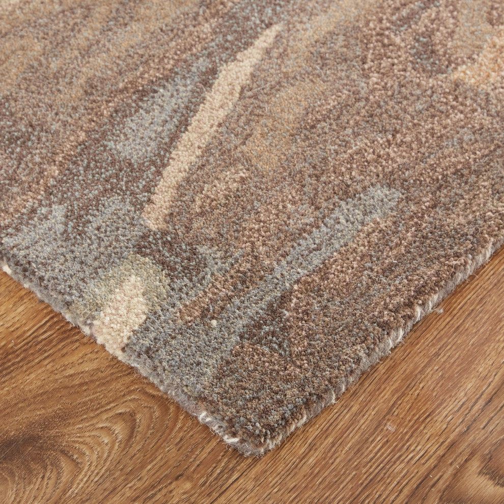 Weave & Wander Nakita Rug, Biscuit Tan/Morel Brown, 9ft x 12ft Rug