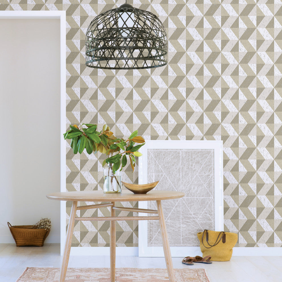 Cerium Neutral Concrete Geometric Wallpaper Bolt