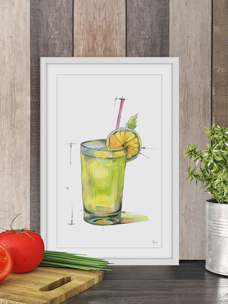 "Orange Cello" Framed Painting Print, 24"x36"