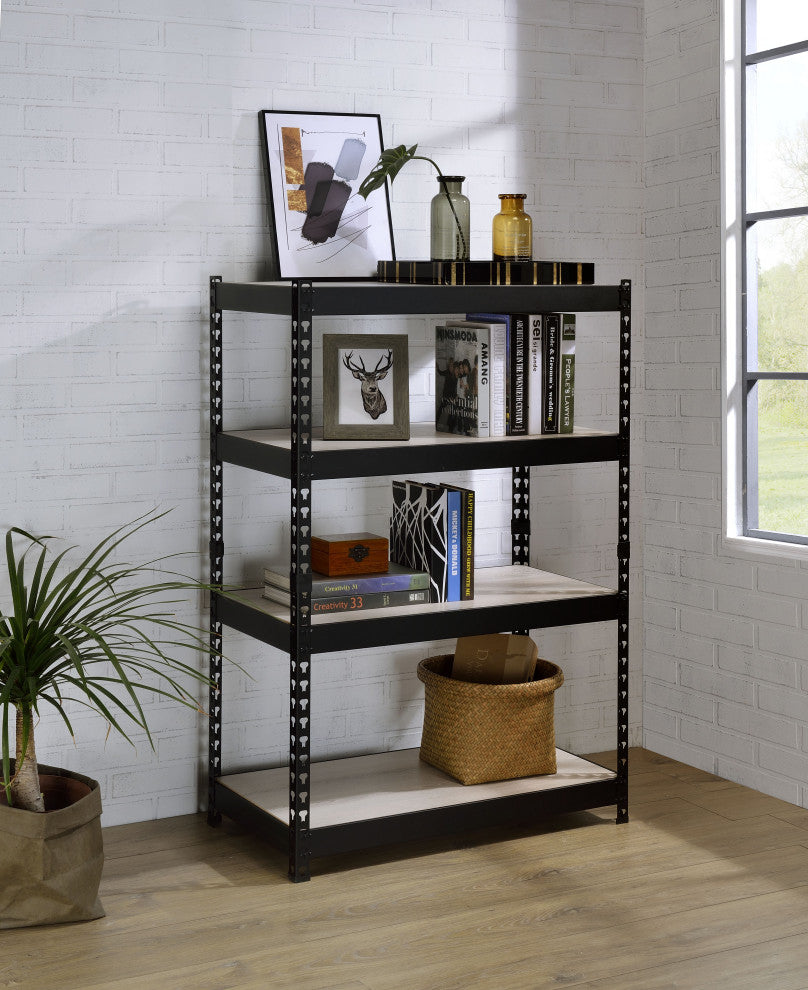 Decmus Bookshelf, Natural and Black Finish