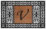 Calloway Mills Duchess Monogram Doormat 30"x48", Letter V