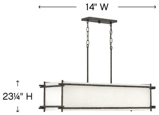 Hinkley Tress Medium Six Light Linear, Forged Iron