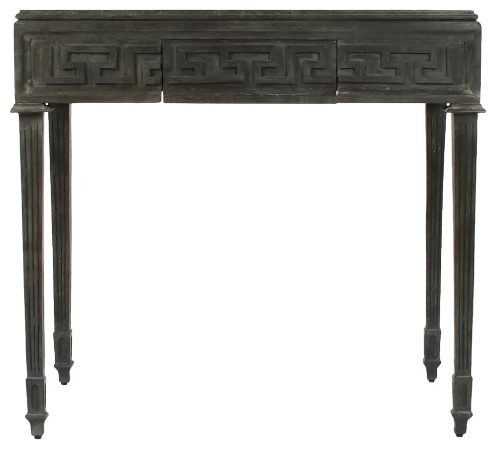Dash Metal Table, Distressed Dark Gray