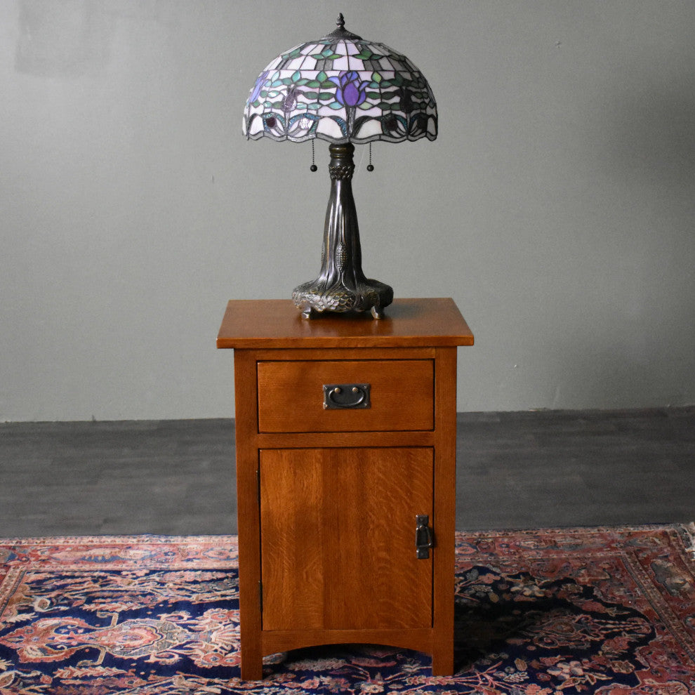 Mission Quarter Sawn Oak 1 Door, 1 Drawer Nightstand, Michael's Cherry