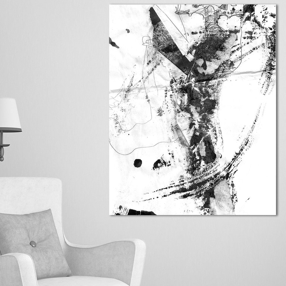 "Abstract Black Stain" Canvas Print, 20"x40"
