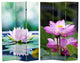 6' Tall Double Sided Lotus Blossom Canvas Room Divider