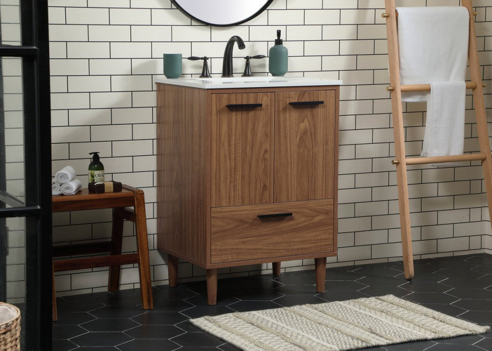 Bailey 19" Modern Walnut Brown-Light Bathroom Vanity