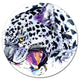 Ferocious Snow Leopard Face, Animal Disc Metal Wall Art, 36"