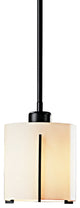 Exos Small Mini Pendant, Black Finish, Opal Glass