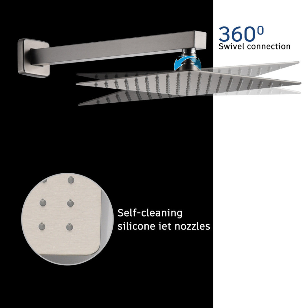 CASAINC 10 Inch Rain Shower Head with Handheld Spray Dual Head Shower System, Brushed Nickel
