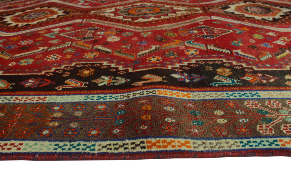 Fine Vintage Distressed Dicle Red Rug
