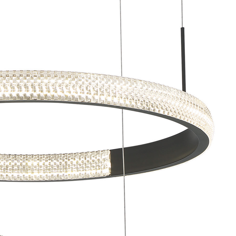 3-Light Statement Tiered LED Chandelier