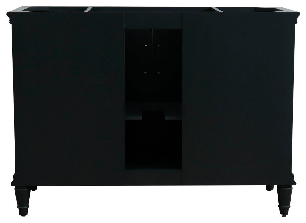 49" Single Sink Vanity, Dark Gray Finish With Black Galaxy Granite