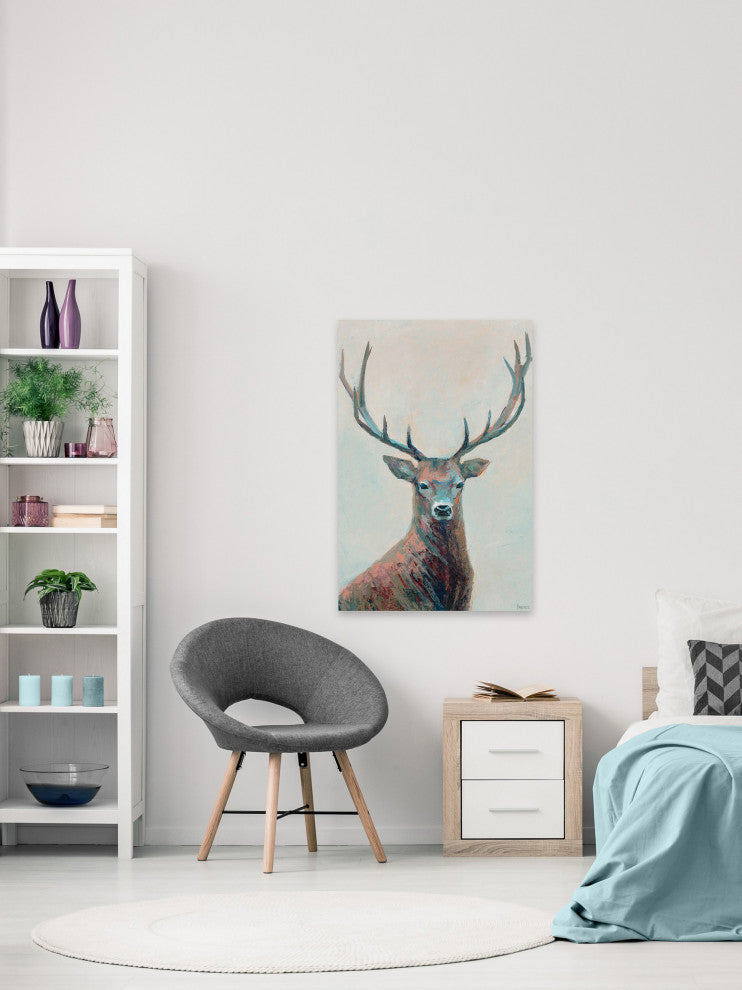 "The Great Reindeer" Painting Print on Wrapped Canvas, 40"x60"