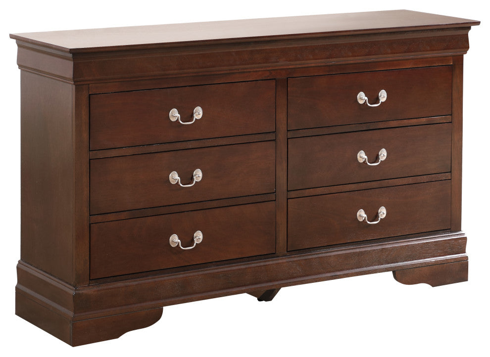 Louis Phillipe 6-Drawer Dresser, Cappuccino