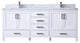 80" White Double Vanity, White Carrara Marble Top, White Sinks, No Mirror