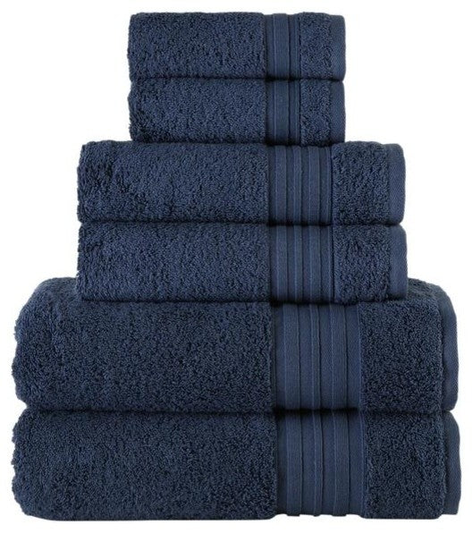 Navy 6-Piece Turkish Cotton Towel Set