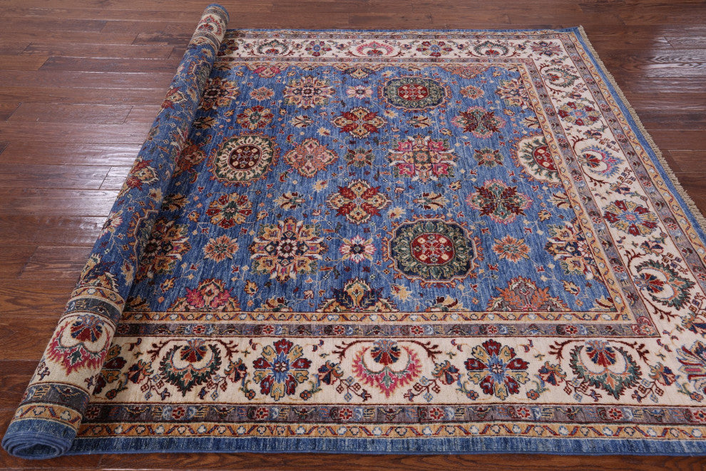 6' 9" X 9' 6" Hand-Knotted Persian Tabriz Wool Rug Q7616