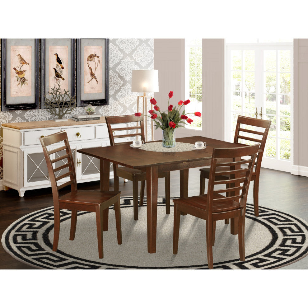 Psml5-Mah-W 5-Piece Kitchen Nook Dining Set Small Table With 4 Dining Chairs