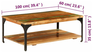 vidaXL Coffee Table End Table with Storage Side Table Solid Reclaimed Wood
