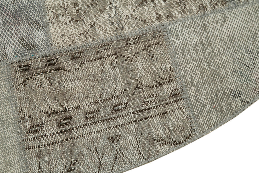 Rug N Carpet - Handwoven Oriental 7' 1" x 7' 1" Boho Round Patchwork Rug