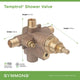 Temptrol Rapid Install Shower Valve, VersaFlex Diverter, Shower, Service Stops