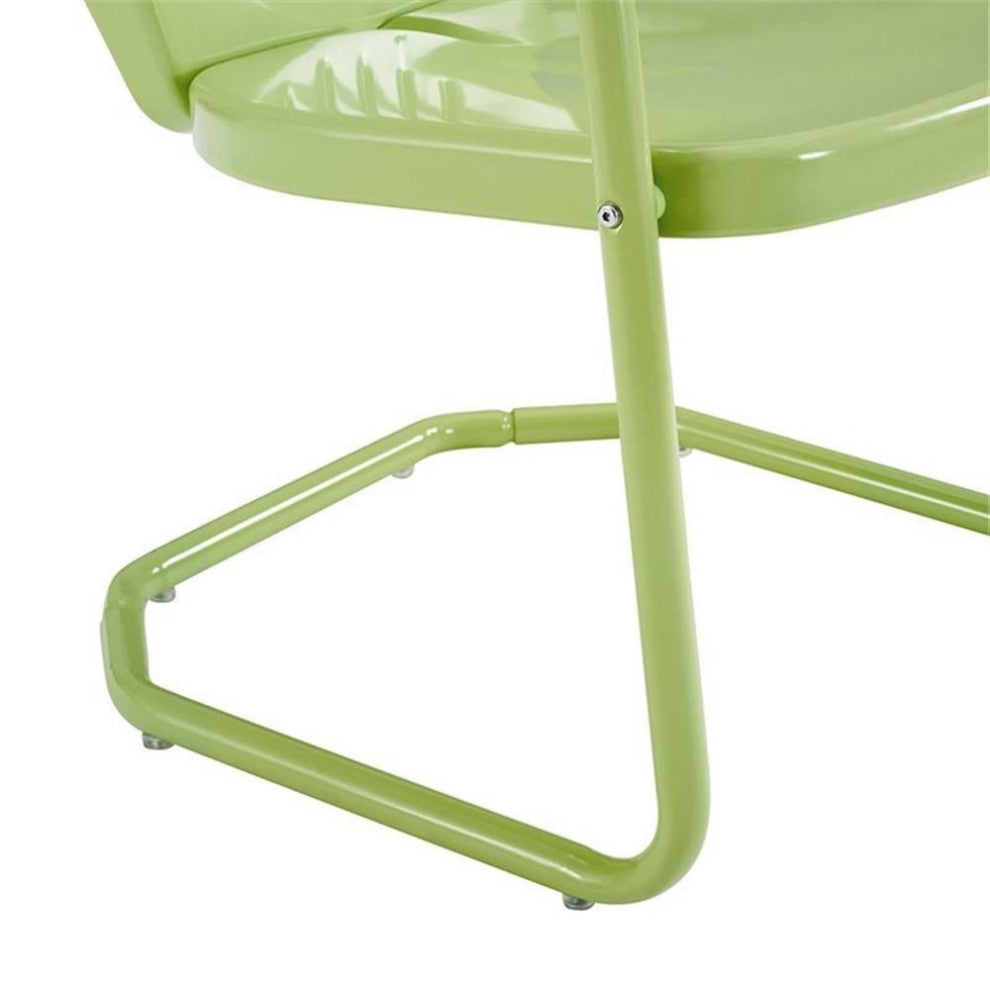 Home Square Griffith 2 Piece Metal Patio Chair Set in Tangerine and Key Lime