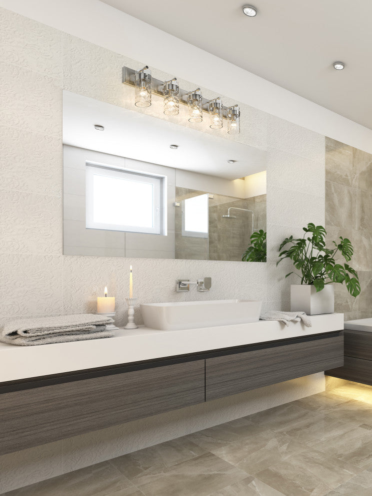 Zlite 3035-5V-BN 5-Light Vanity, Clear