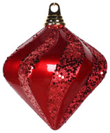 Vickerman 6'' Candy Glitter Swirl Diamond, Red