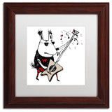 'Wild Guitar Wolf' Matted Framed Canvas Art by Carla Martell