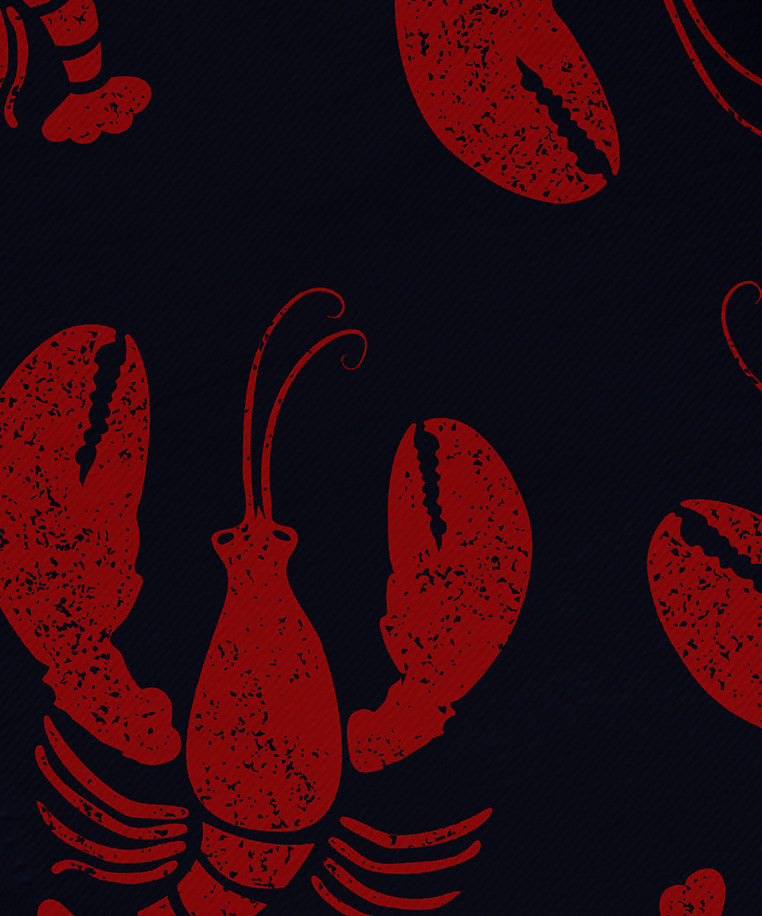 Lobster Fest, Animal Print Napkin, Navy Blue, Set of 4