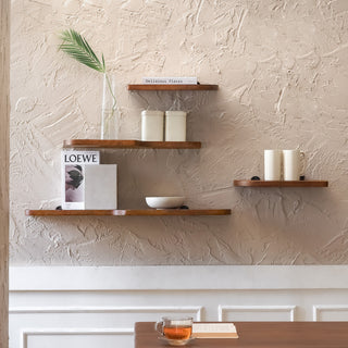 Dale Set of 4 Wall Mounted Shelves, Walnut