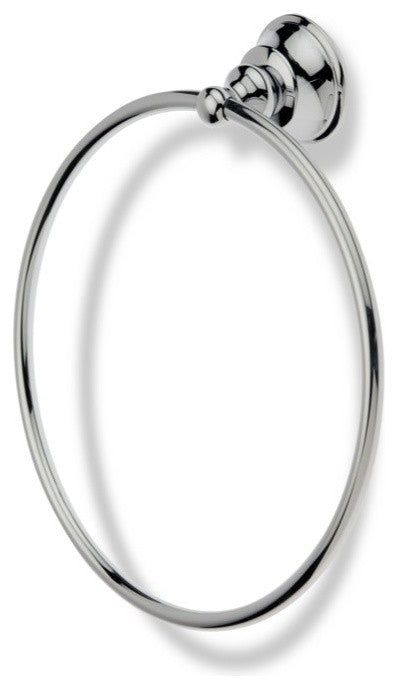 Contemporary Brass Towel Ring, Chrome
