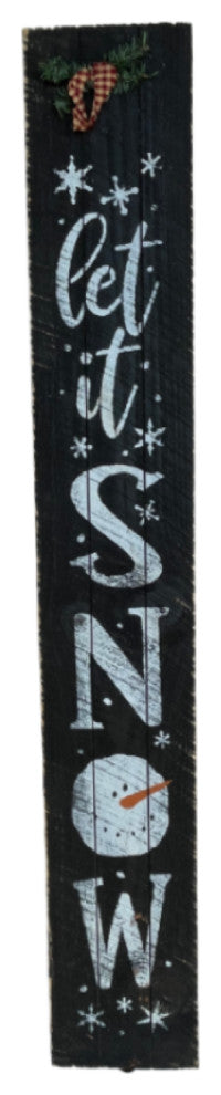 54" Wooden Sign " Let it Snow " With Snowman face