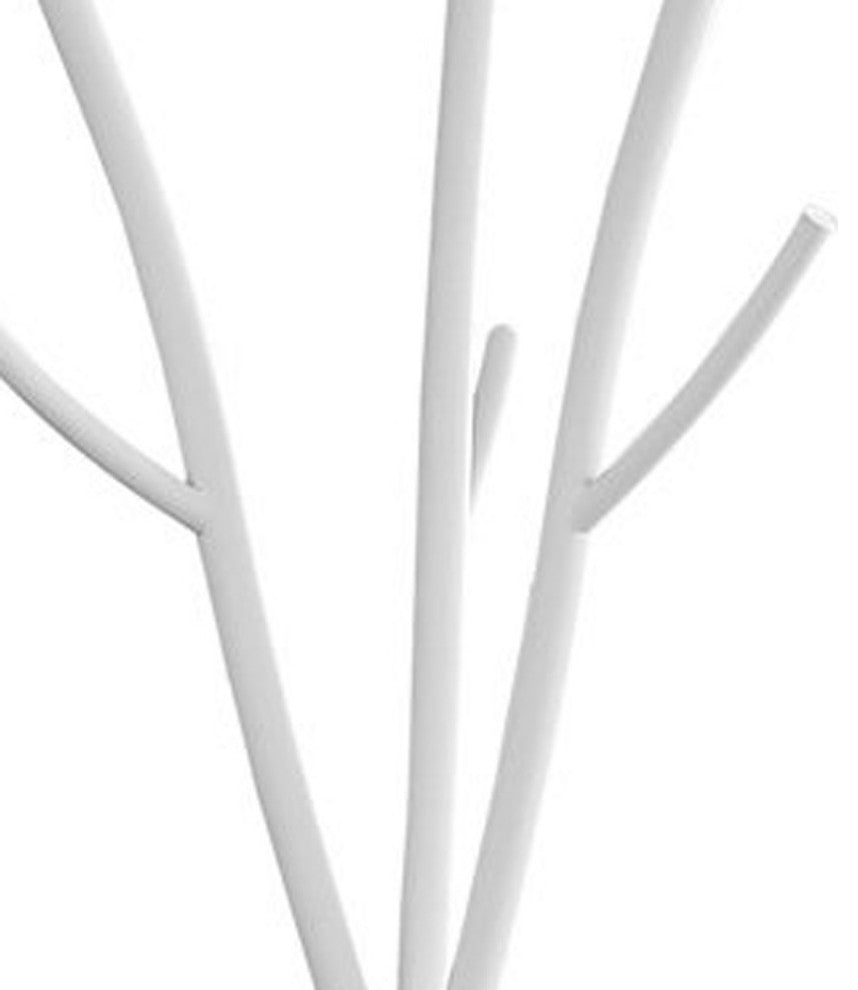 74" White Metal Modern Tree Branch Coat Rack