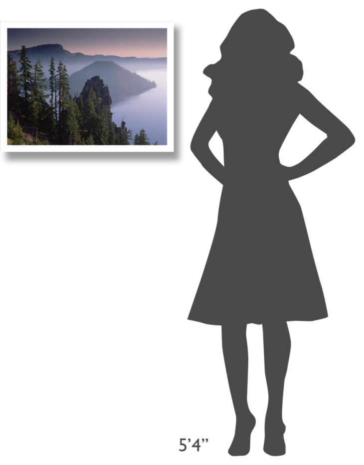 "Wizard Island in the center of Crater Lake, Crater Lake NP" Paper Art, 26"x20"