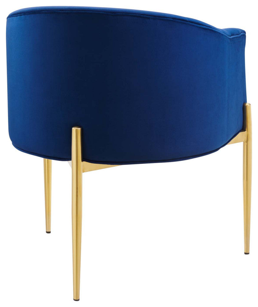 Savour Tufted Performance Velvet Accent Chairs - Set of 2-Navy