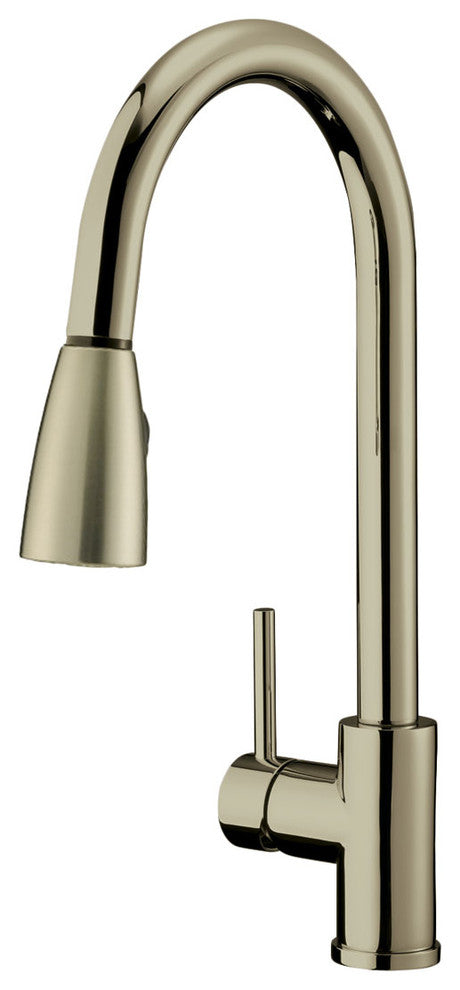 Brushed Nickel Finish Pull-Down Kitchen Faucet LK4B, 1 Hole, 3 Holes
