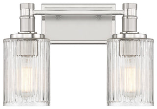 Concord 2-Light Bathroom Vanity Light, Silver and Polished Nickel