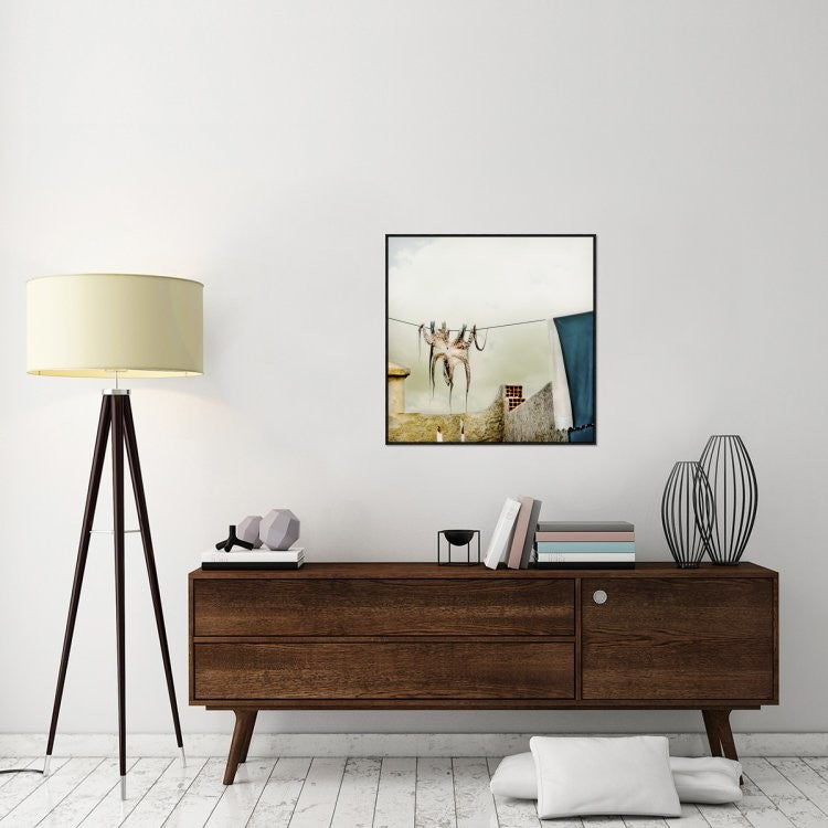 "Tote Hose" Framed Canvas Giclee by Ambra, 31x31"