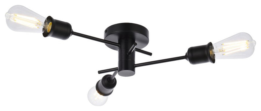 Xander 3-Light Flush Mount, Black