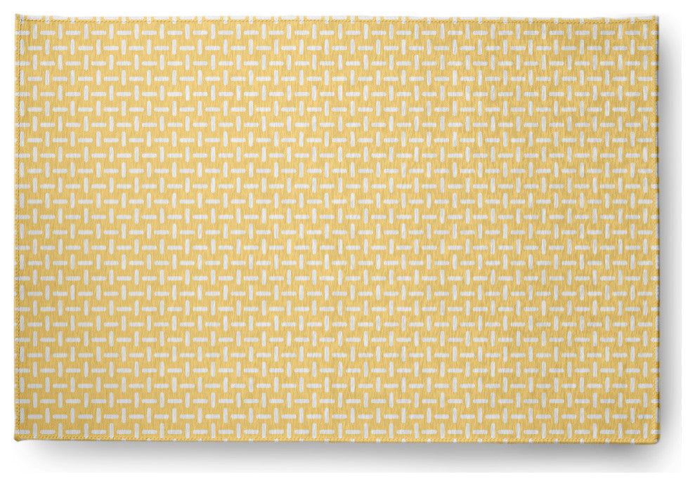 Woven Stitch Soft Chenille Area Rug, Yellow, 2'x3'